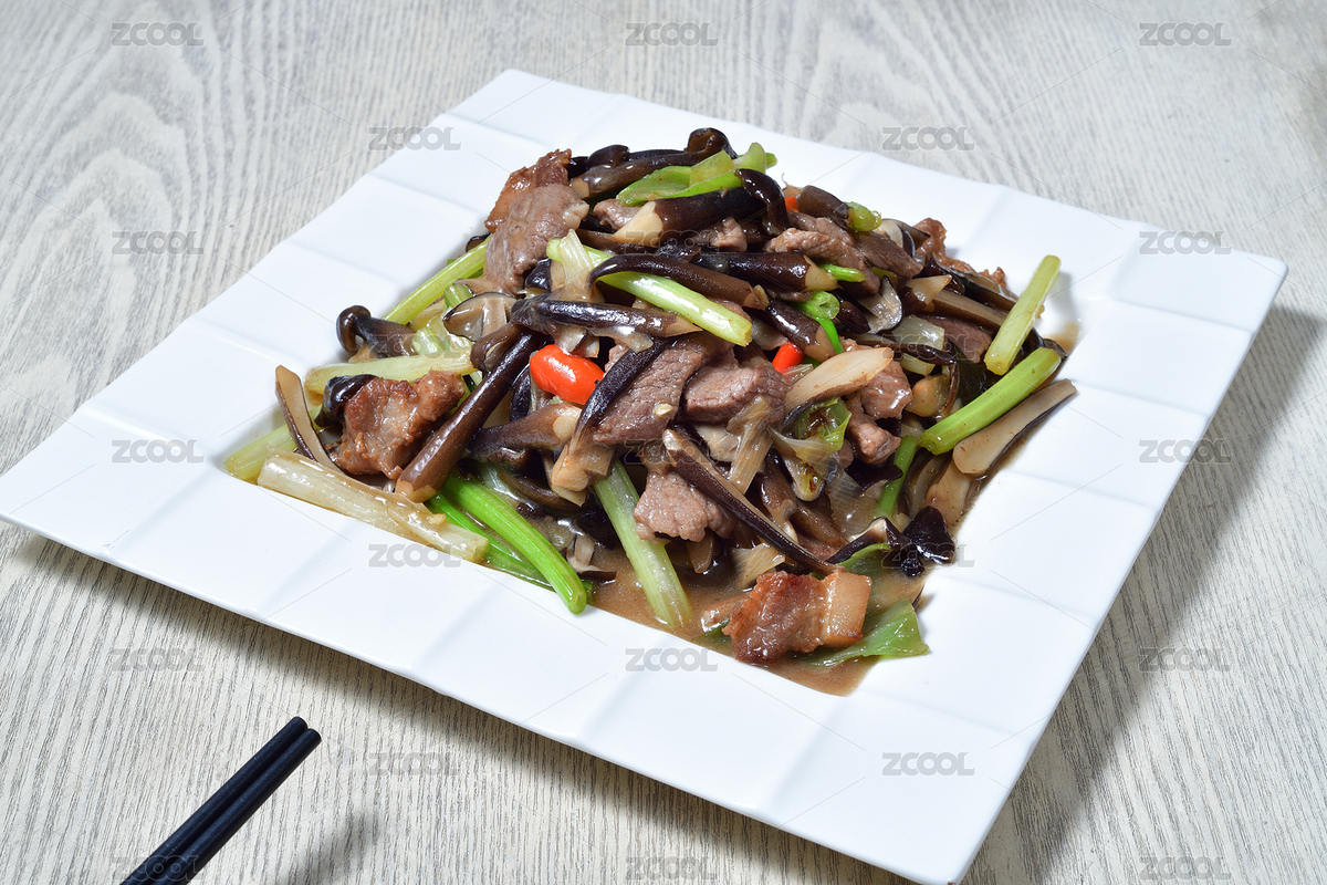 一盤芹菜黑皮雞樅菇炒肉片（主預(yù)覽-3729191） - 未分類 - 站酷設(shè)計(jì)師云從影原創(chuàng)素材 - 站酷ZCOOL