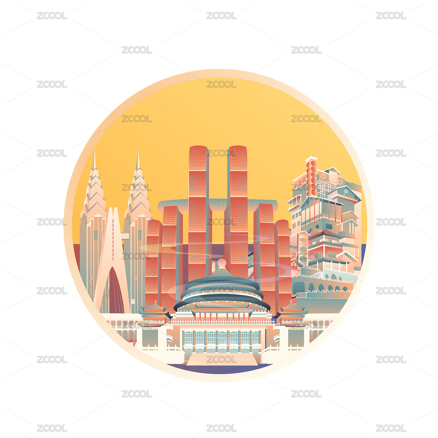 重庆城市建筑圆形素材（主预览-6997443） - 未分类 - 站酷设计师Connie康妮原创素材 - 站酷ZCOOL