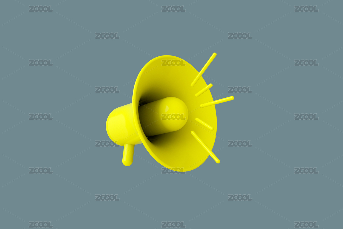 3D渲染的黃色小喇叭（主預覽-789025） - 未分類 - 站酷設計師hallojulie原創(chuàng)素材 - 站酷ZCOOL