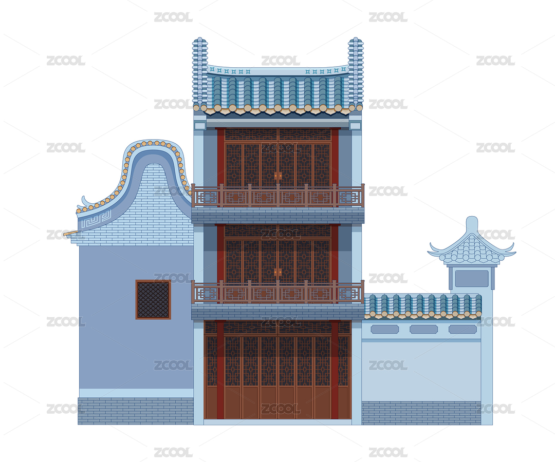 嶺南建筑插畫（主預(yù)覽-3167309） - 未分類 - 站酷設(shè)計師JOKERGDC原創(chuàng)素材 - 站酷ZCOOL