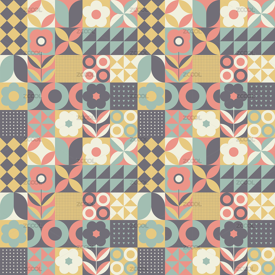 斯堪的納維亞裝飾幾何花卉復(fù)古圖案（主預(yù)覽-3841416） - 未分類(lèi) - 站酷設(shè)計(jì)師Nicole912原創(chuàng)素材 - 站酷ZCOOL