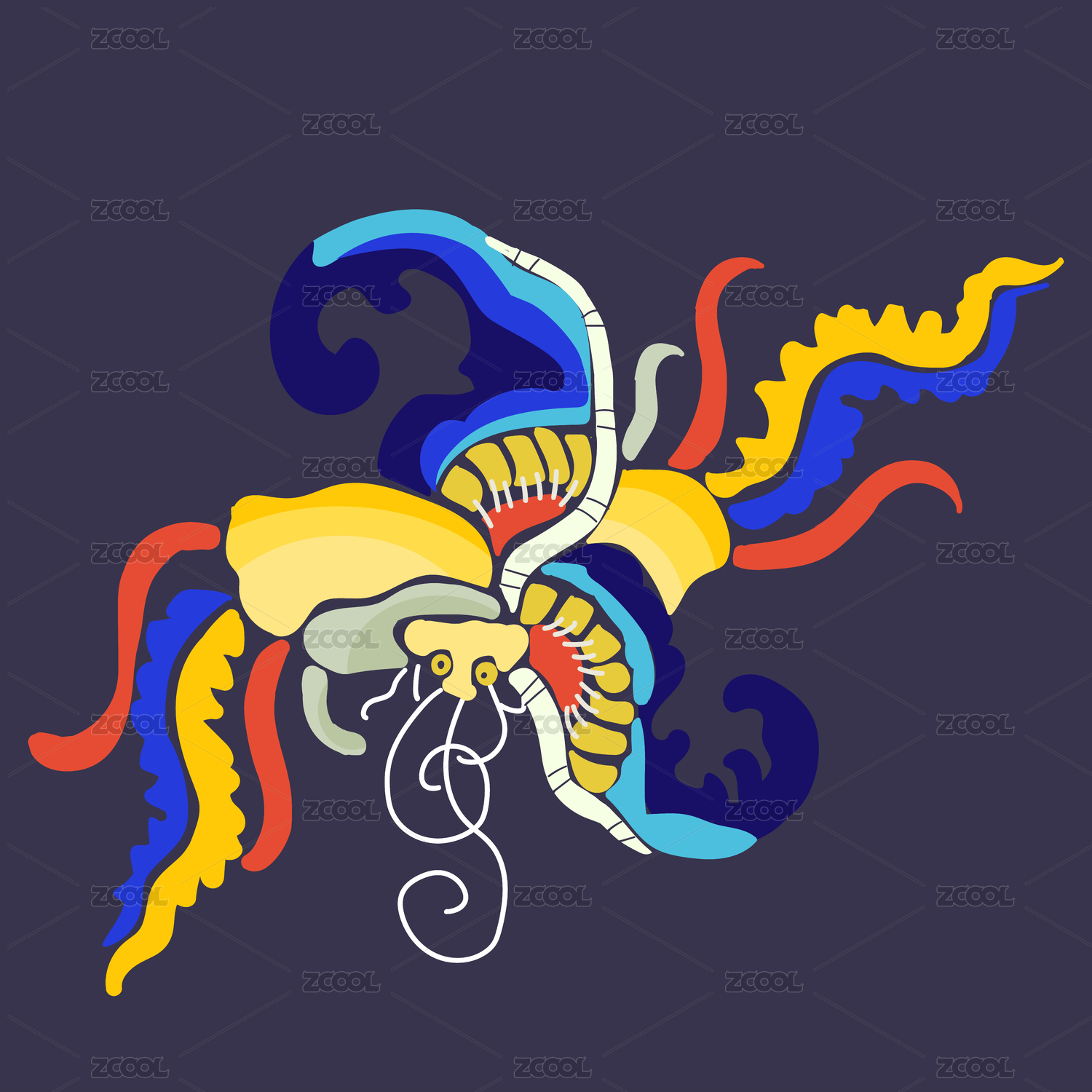 站酷纹样-中国传统服饰图案纹样刺绣蝴蝶