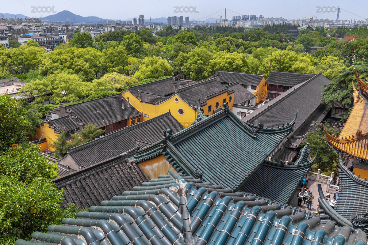 中國(guó)江蘇省鎮(zhèn)江市長(zhǎng)江三山金山金山寺風(fēng)景區(qū)建筑景觀，藍(lán)天白云（主預(yù)覽-5179533） - 未分類 - 站酷設(shè)計(jì)師小炮兒666原創(chuàng)素材 - 站酷ZCOOL