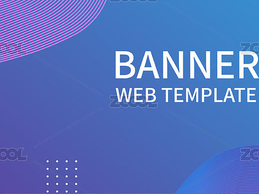渐变线条元素网站封面banner图矢量