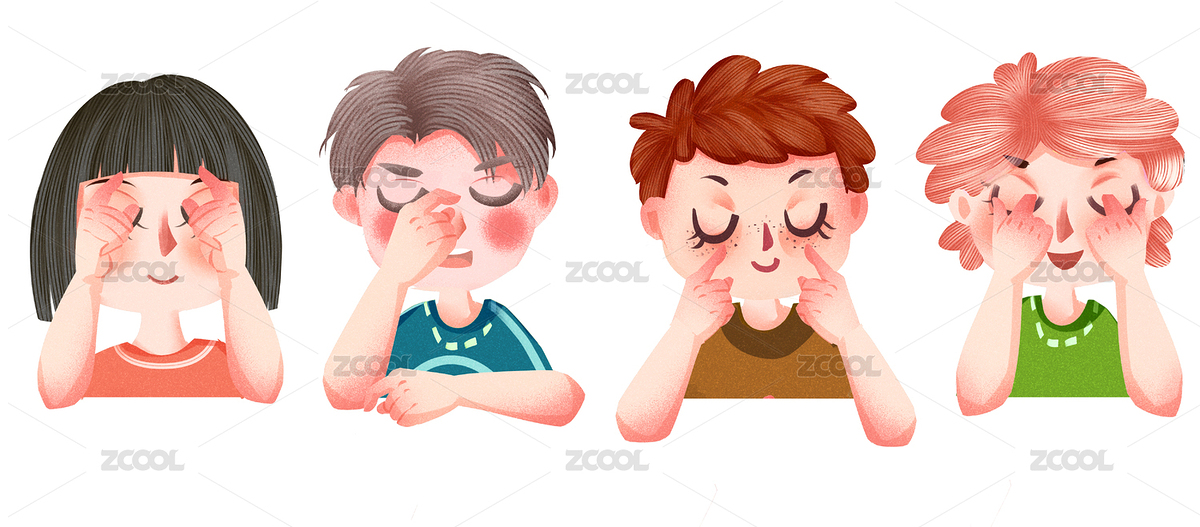 可愛風格學生們做眼保健操插畫 世界愛眼日插畫人物元素（主預覽-5317479） - 未分類 - 站酷設(shè)計師他山之石hyde原創(chuàng)素材 - 站酷ZCOOL