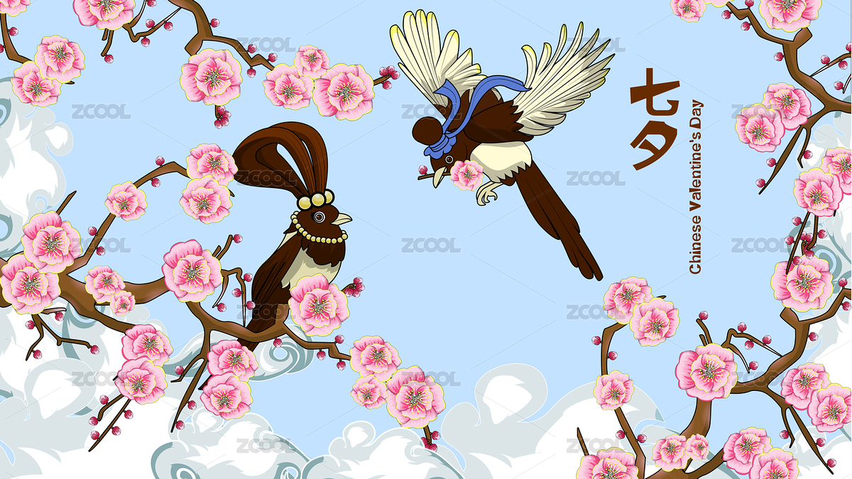 七夕插畫海報（主預(yù)覽-5385463） - 未分類 - 站酷設(shè)計師木有魚丸000原創(chuàng)素材 - 站酷ZCOOL