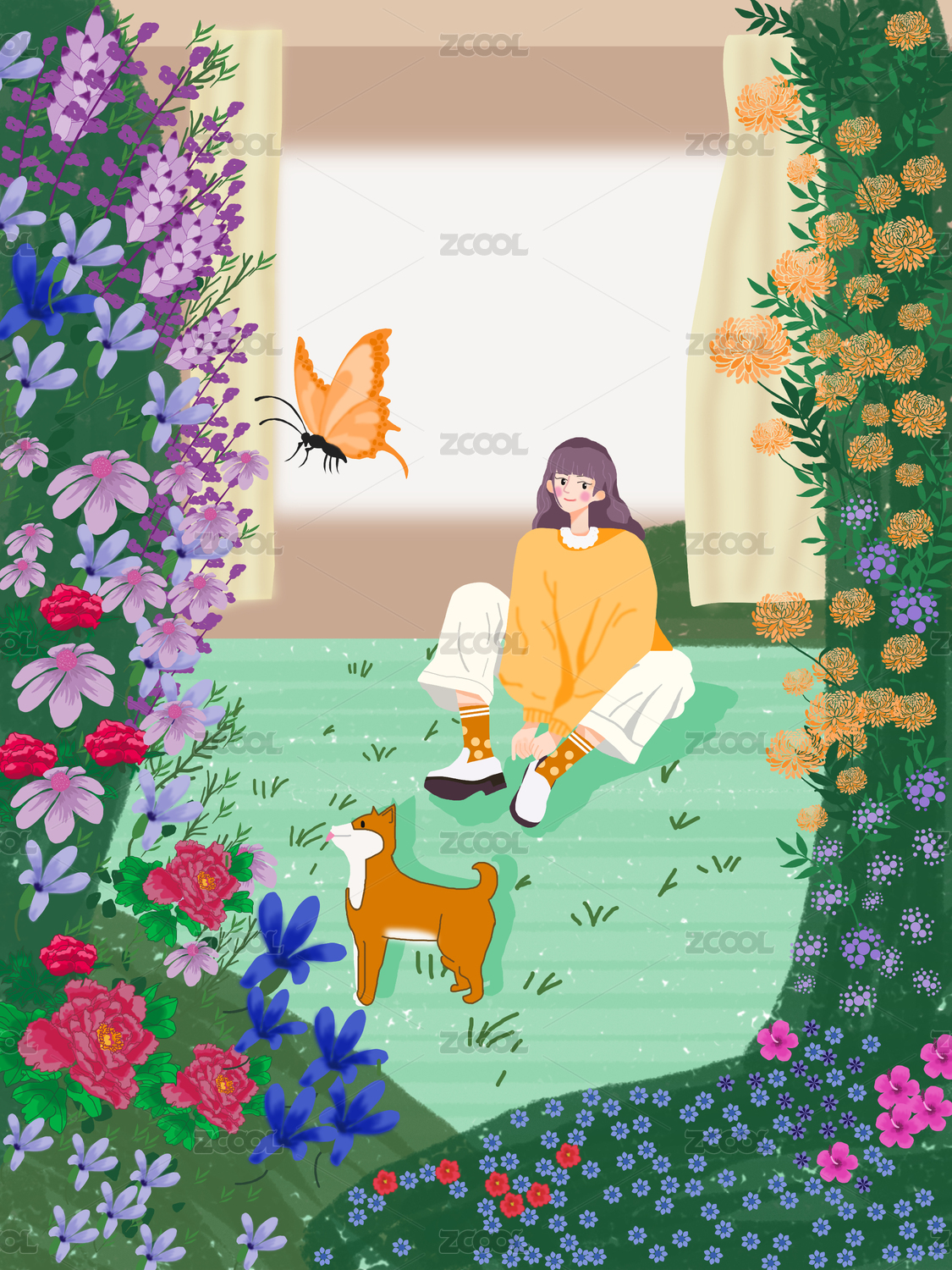 美好的时光商业插画