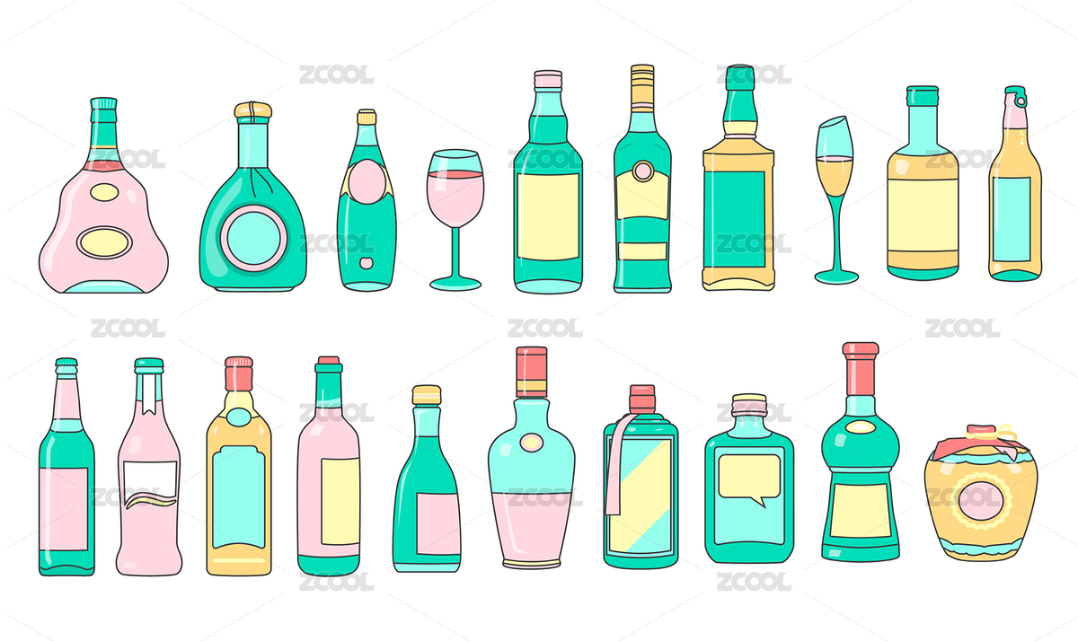 矢量酒瓶酒杯（主預(yù)覽-6477446） - 未分類 - 站酷設(shè)計師Camilla咕嚕咕嚕原創(chuàng)素材 - 站酷ZCOOL