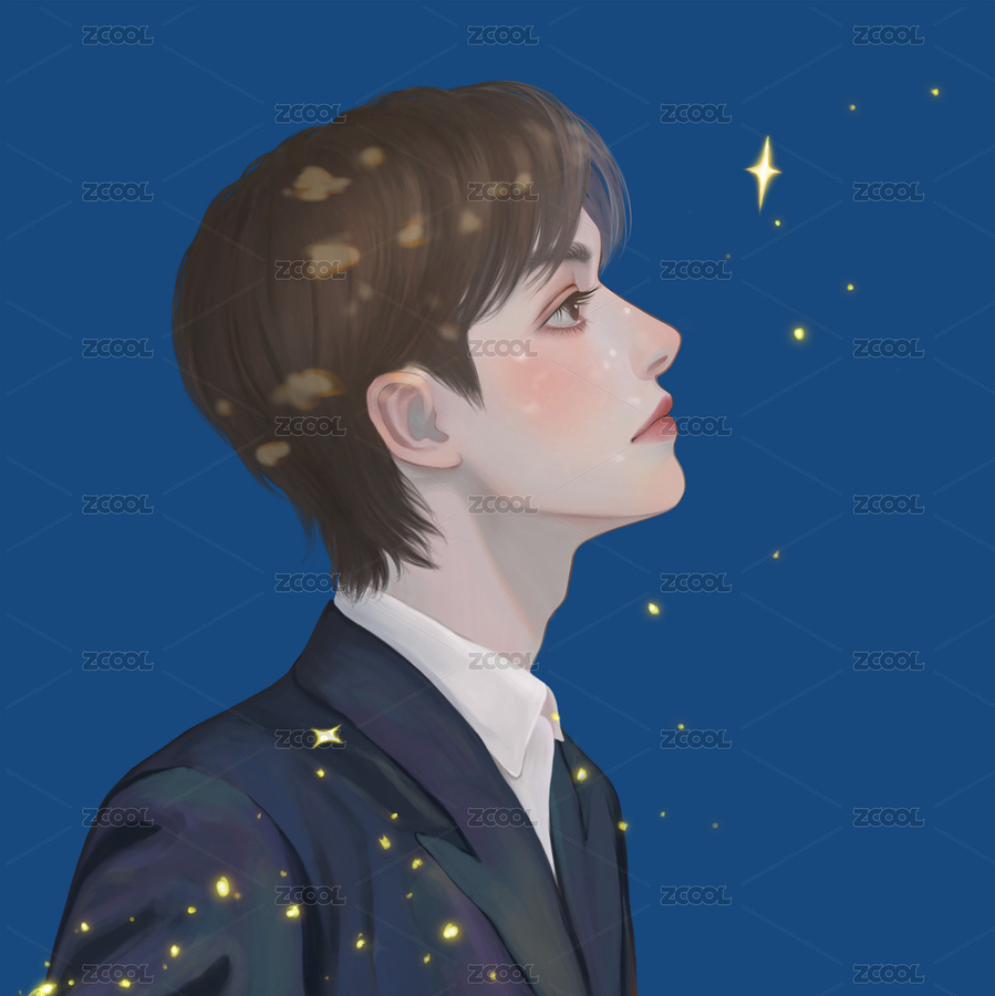 星辰男生头像插画（主预览-2539817） - 未分类 - 站酷设计师步里里BULILI原创素材 - 站酷ZCOOL