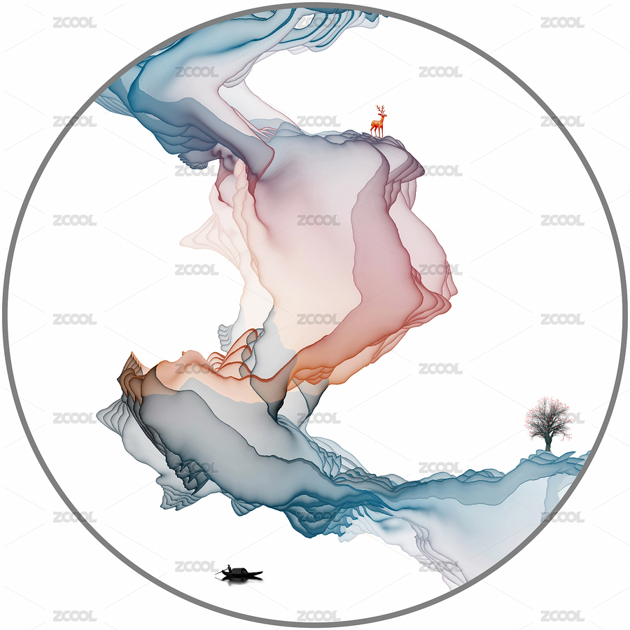 水墨山水畫抽象意境裝飾畫（主預覽-4981773） - 未分類 - 站酷設(shè)計師北國小饅頭原創(chuàng)素材 - 站酷ZCOOL