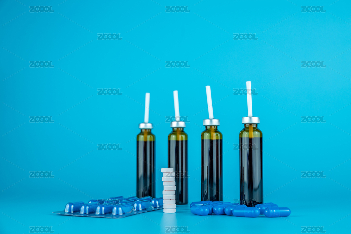 純色背景中的玻璃瓶裝口服液醫(yī)藥物品（主預(yù)覽-8492186） - 未分類 - 站酷設(shè)計(jì)師未&來原創(chuàng)素材 - 站酷ZCOOL