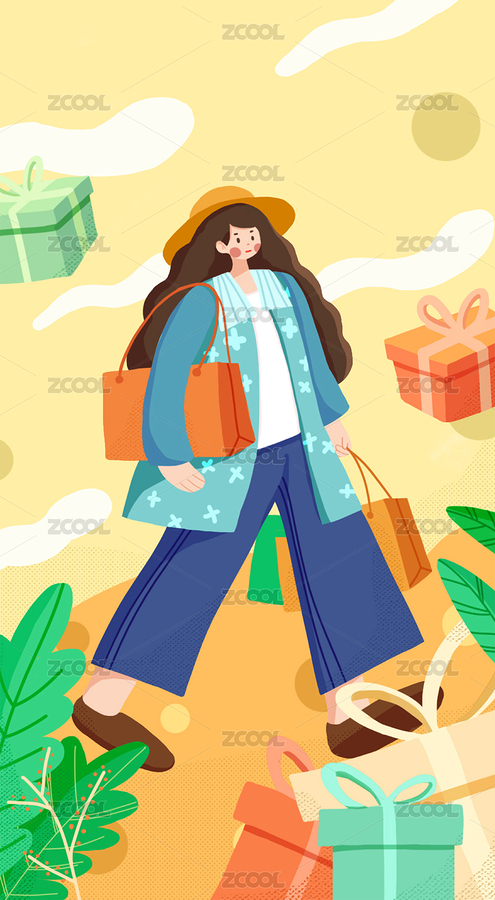 运营插画之购物出行（主预览-4923710） - 未分类 - 站酷设计师Karena巷玖原创素材 - 站酷ZCOOL