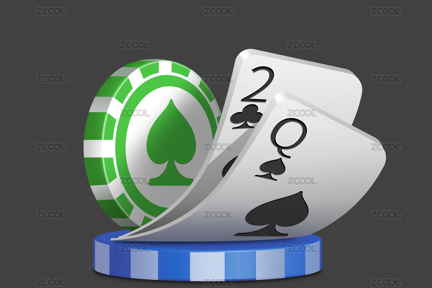 扑克牌棋牌游戏UI图标设计素材