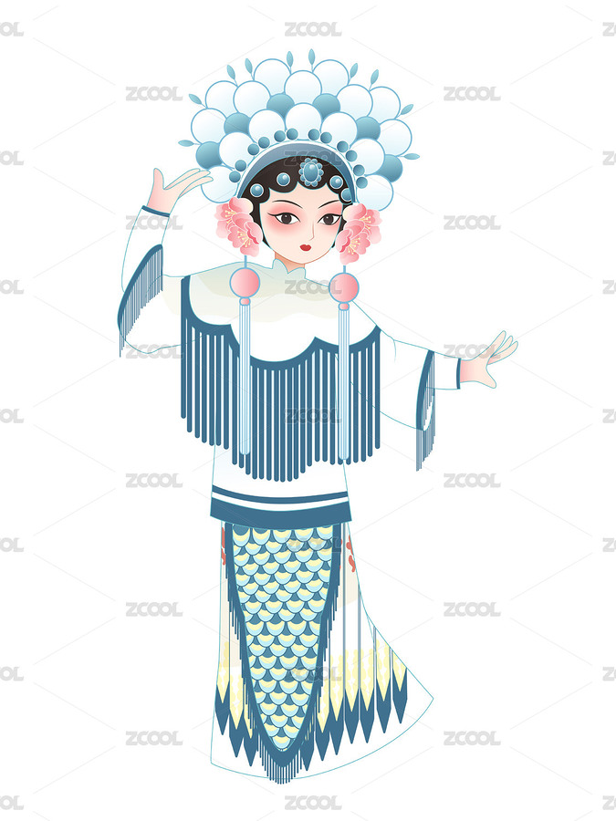 矢量插画人物戏曲刀马旦（主预览-4995253） - 未分类 - 站酷设计师仲夏868原创素材 - 站酷ZCOOL