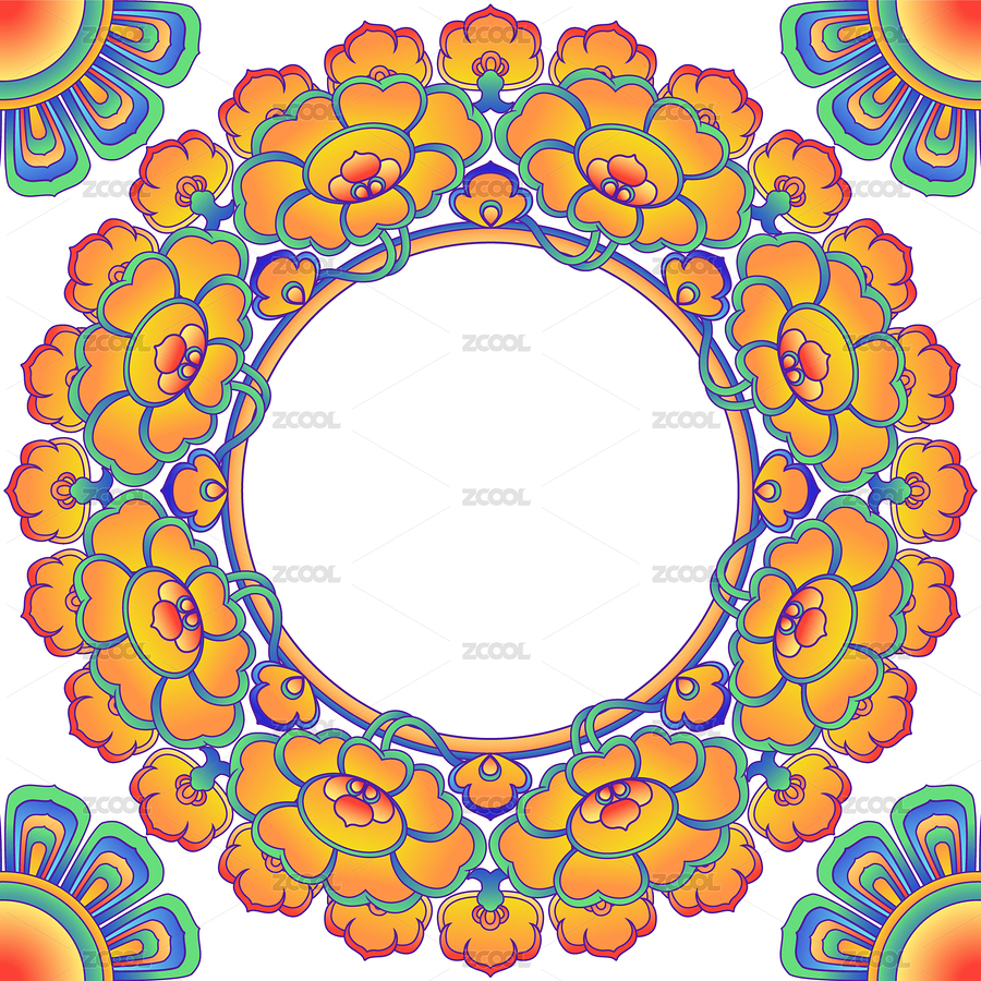民族風(fēng)矢量中國傳統(tǒng)紋理敦煌藻井素材裝飾框（主預(yù)覽-8404757） - 未分類 - 站酷設(shè)計師吉祥魚原創(chuàng)素材 - 站酷ZCOOL