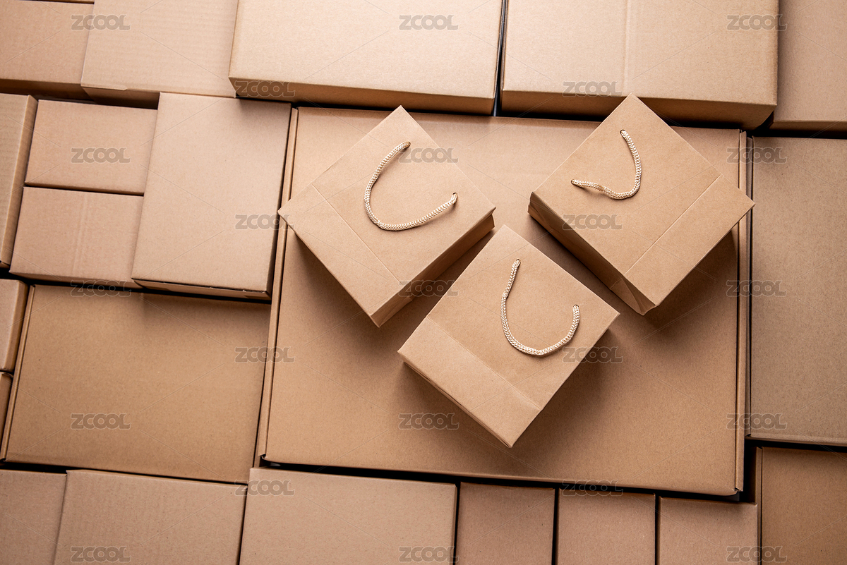 快递盒纸箱子和购物篮消费购物概念图（主预览-5567716） - 未分类 - 站酷设计师风暴丽丽原创素材 - 站酷ZCOOL