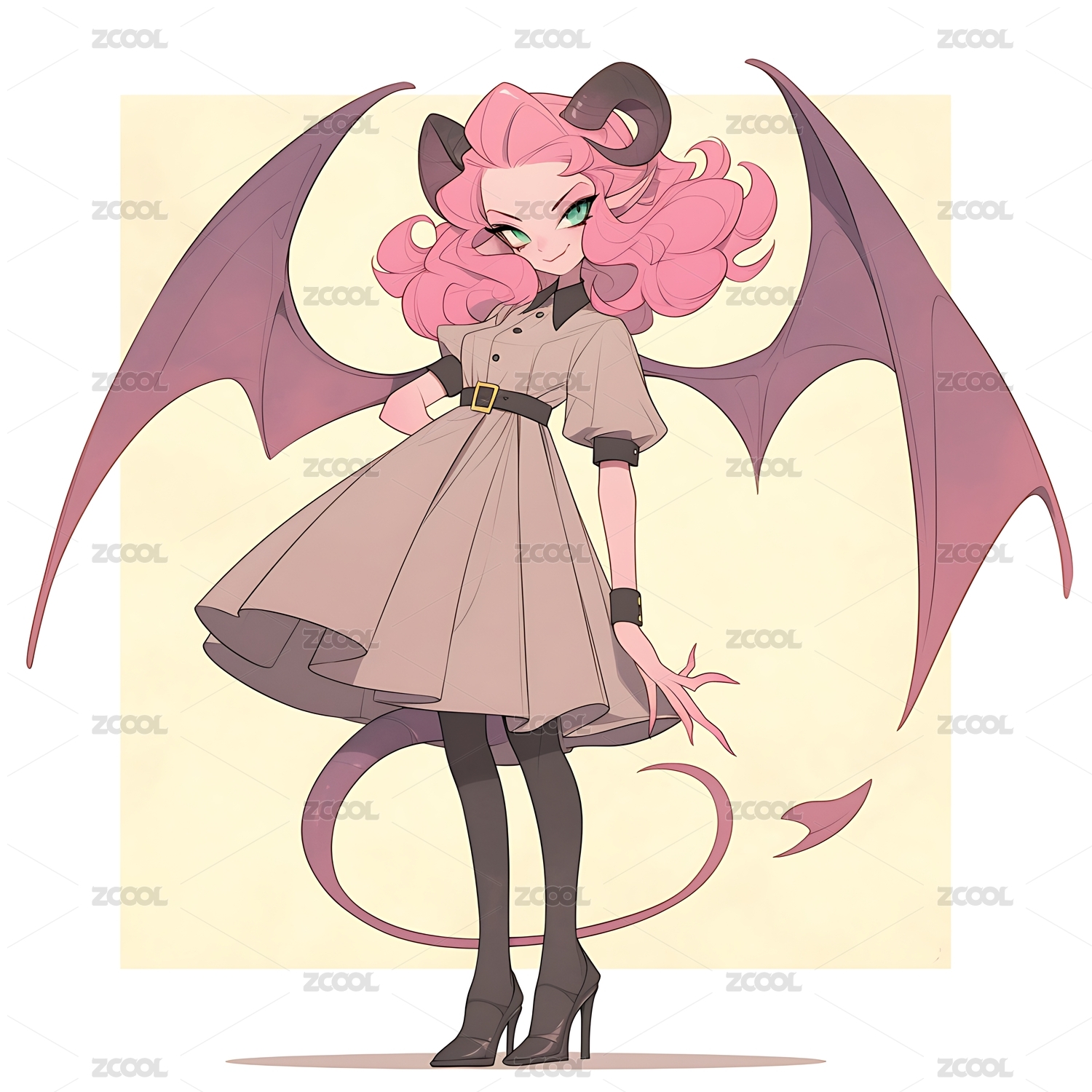 卡通动漫风恶魔少女
