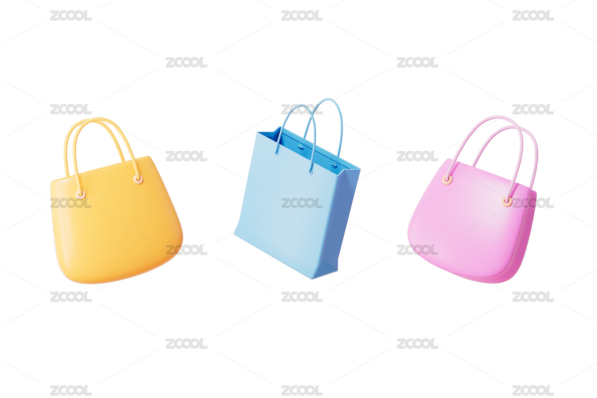白色背景下的手提包購物袋（主預(yù)覽-8289868） - 未分類 - 站酷設(shè)計師逗逗000原創(chuàng)素材 - 站酷ZCOOL