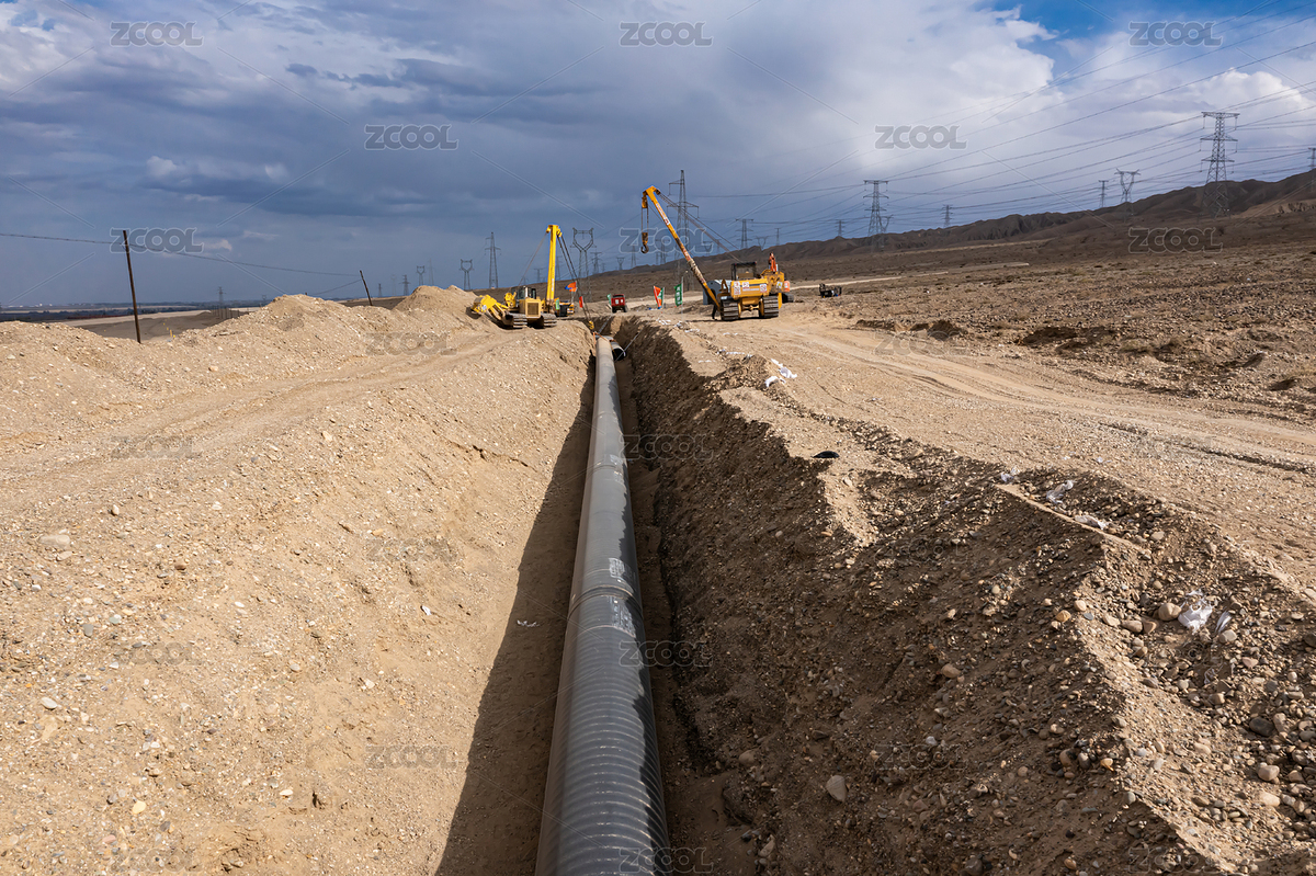 戈壁荒灘天然氣管道施工現(xiàn)場航拍（主預(yù)覽-8648556） - 未分類 - 站酷設(shè)計師酒泉好攝之徒原創(chuàng)素材 - 站酷ZCOOL