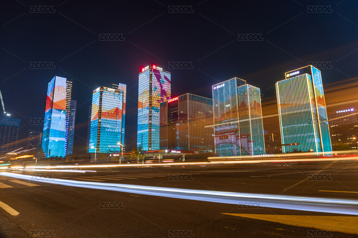 山東濟南經(jīng)十路夜景車軌（主預覽-6752148） - 未分類 - 站酷設(shè)計師小雯www原創(chuàng)素材 - 站酷ZCOOL