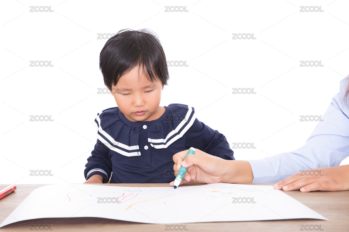 小孩子在老师的指导下认真学习绘画课（主预览-9008948） - 未分类 - 站酷设计师小羽怪原创素材 - 站酷ZCOOL