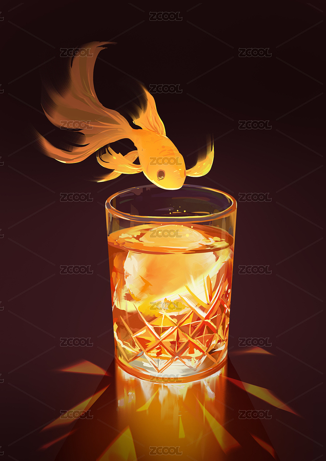 游向杯子的金鱼（主预览-8961416） - 未分类 - 站酷设计师鑫子XIN原创素材 - 站酷ZCOOL