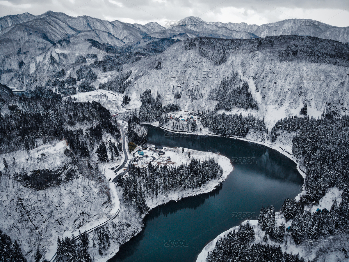日本福島縣只見(jiàn)川的河流航拍景觀（主預(yù)覽-8224889） - 未分類 - 站酷設(shè)計(jì)師攝影師北川原創(chuàng)素材 - 站酷ZCOOL