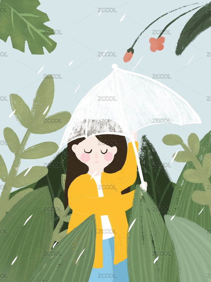 下雨了打傘的小女孩（主預(yù)覽-4644703） - 未分類 - 站酷設(shè)計(jì)師陳子岄原創(chuàng)素材 - 站酷ZCOOL