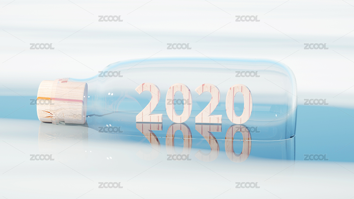 2020年鼠年愿望的漂流瓶海報（主預(yù)覽-2400309） - 未分類 - 站酷設(shè)計師WUWUDEFENSI原創(chuàng)素材 - 站酷ZCOOL