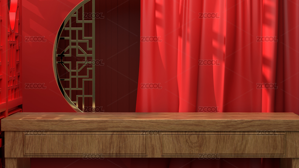 中国风木质桌子三维空间（主预览-5385681） - 未分类 - 站酷设计师eightgold原创素材 - 站酷ZCOOL
