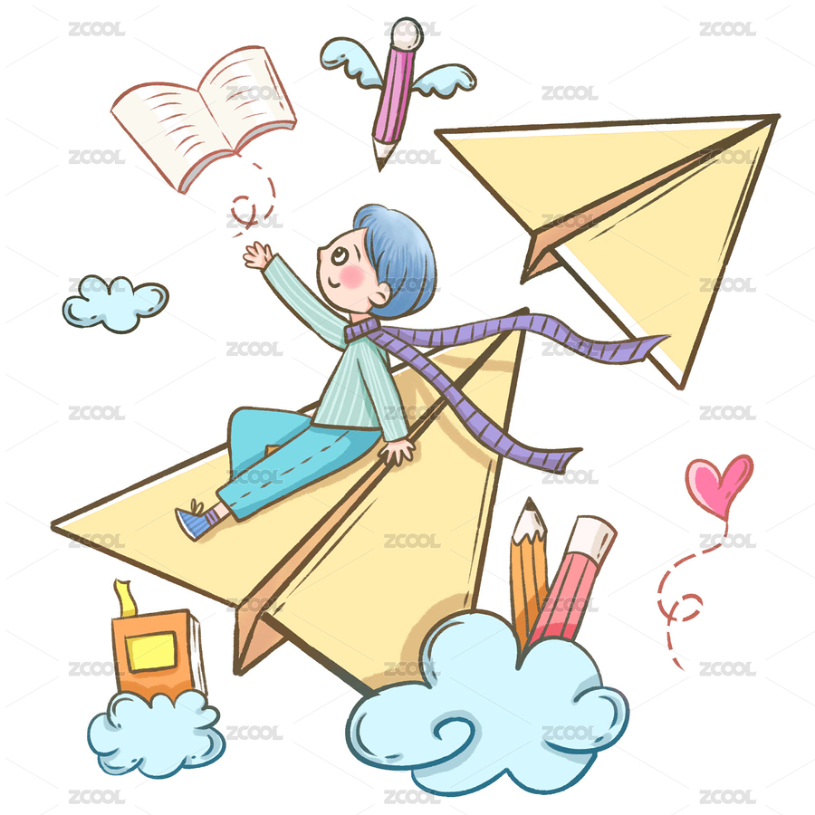 可愛男孩開心坐紙飛機插畫（主預覽-948512） - 未分類 - 站酷設計師Y_FF原創(chuàng)素材 - 站酷ZCOOL