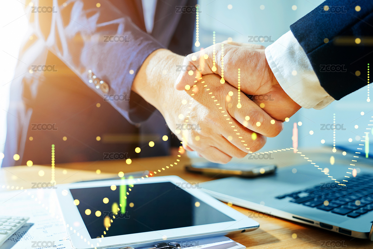 商人们握手与增长图表特效图设计。（主预览-3930612） - 未分类 - 站酷设计师jamesteohart原创素材 - 站酷ZCOOL