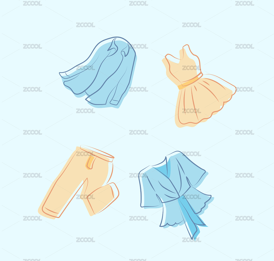 扁平化衣服描线风（主预览-3232893） - 未分类 - 站酷设计师养鸡娃原创素材 - 站酷ZCOOL