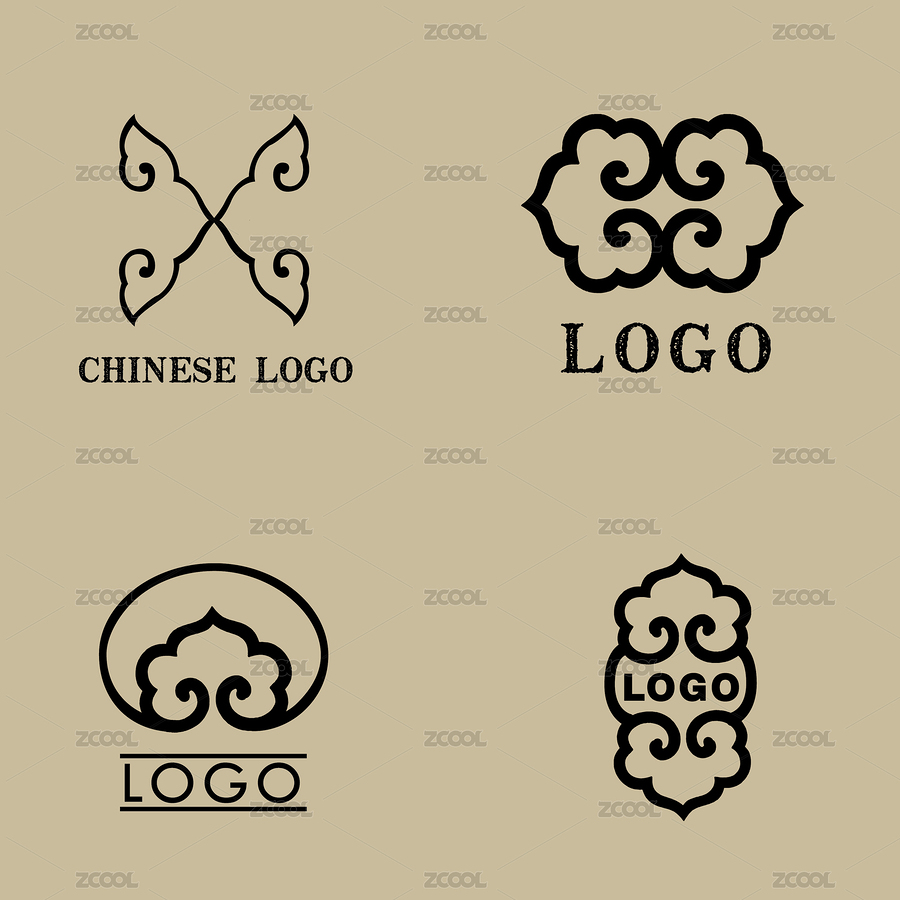 中國古典吉祥 圖案 X 字母 標(biāo)志logo素材 祥云 卷草 對稱（主預(yù)覽-4606114） - 未分類 - 站酷設(shè)計(jì)師獵意品牌設(shè)計(jì)原創(chuàng)素材 - 站酷ZCOOL