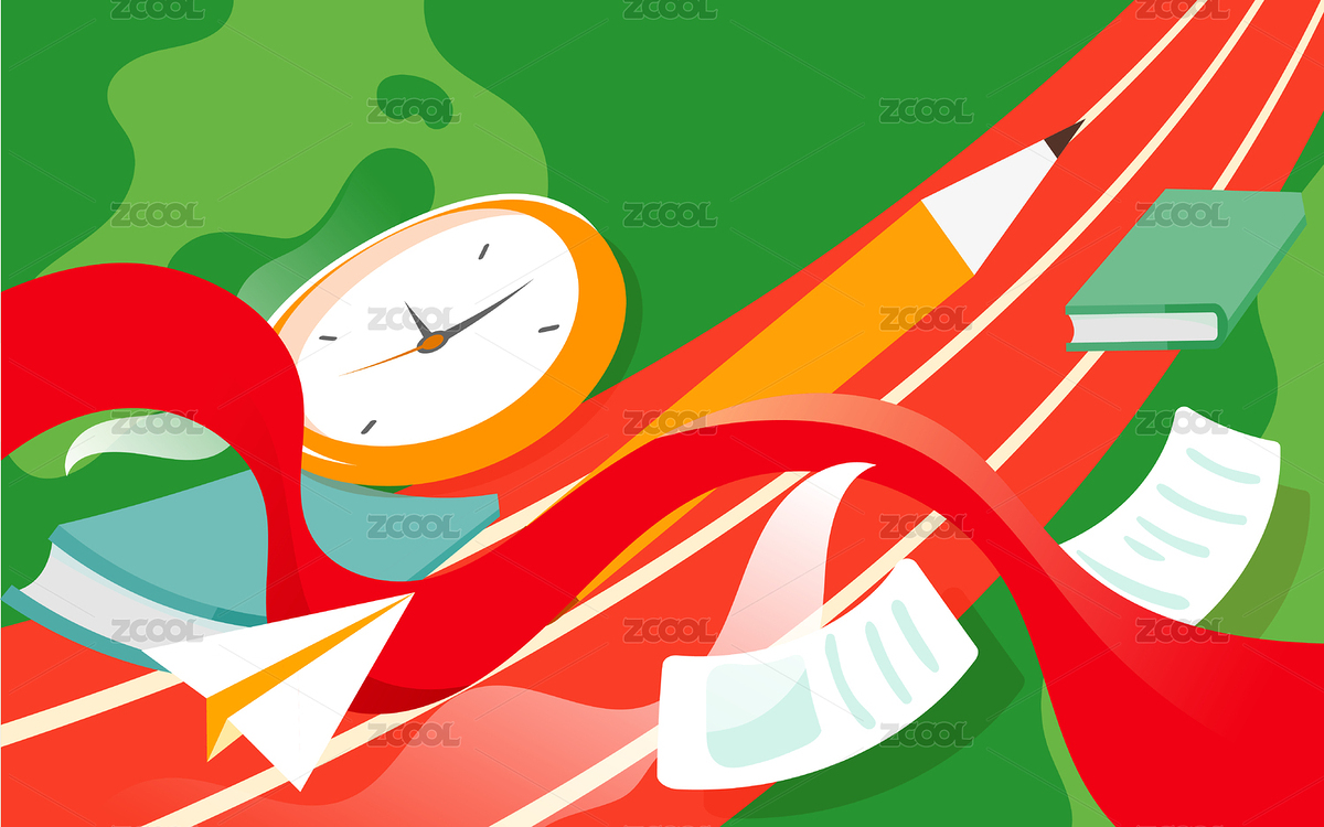 學(xué)生沖刺學(xué)習(xí)插畫中考高考沖刺考試必勝海報（主預(yù)覽-5429445） - 未分類 - 站酷設(shè)計師曉風(fēng)月白原創(chuàng)素材 - 站酷ZCOOL