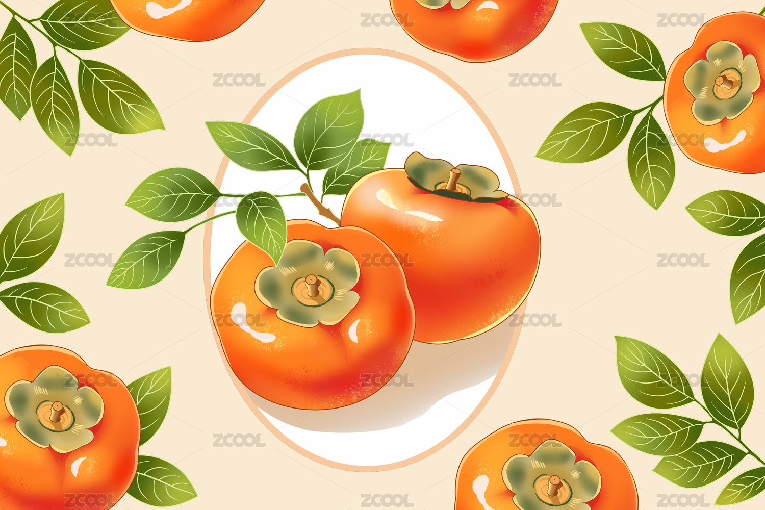柿子包装插画