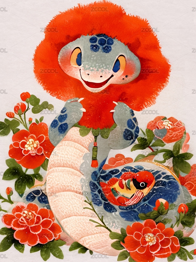 蛇年插畫海報(bào)（主預(yù)覽-5072769） - 未分類 - 站酷設(shè)計(jì)師Naco｜here原創(chuàng)素材 - 站酷ZCOOL