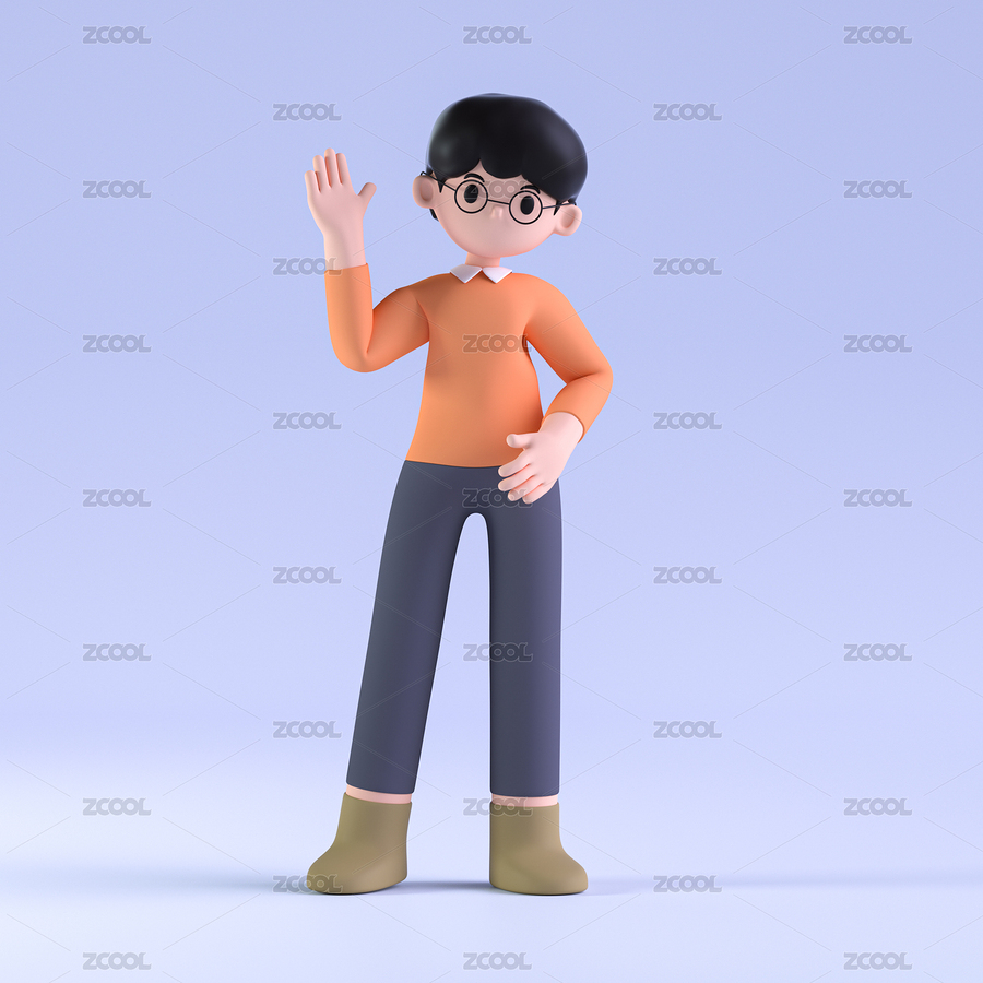 3D渲染的卡通男生（主预览-11832095） - 未分类 - 站酷设计师LIUXWEN原创素材 - 站酷ZCOOL