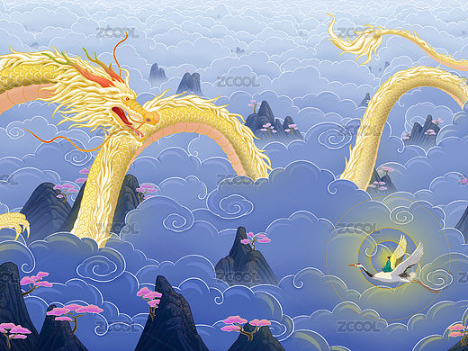 国风插画龙