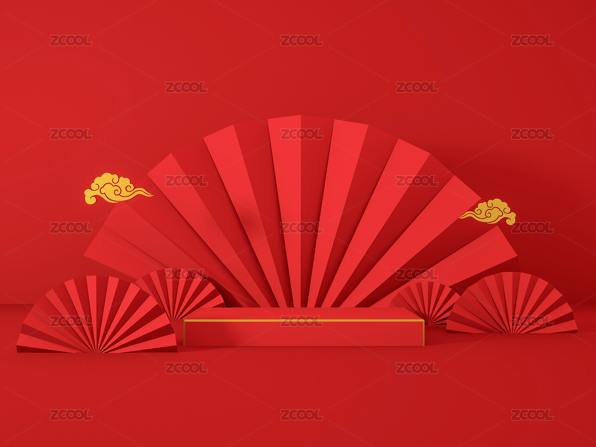 3D中国风创意展台空间背景（主预览-4843604） - 未分类 - 站酷设计师Mocting原创素材 - 站酷ZCOOL