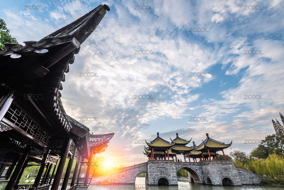 秋天夕阳下中国扬州瘦西湖风景区的五亭桥（主预览-8997159） - 未分类 - 站酷设计师zkhlxm原创素材 - 站酷ZCOOL