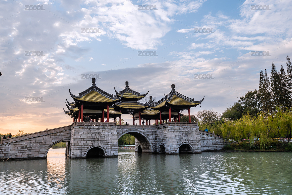 秋天夕阳下中国扬州瘦西湖风景区的五亭桥（主预览-6903734） - 未分类 - 站酷设计师zkhlxm原创素材 - 站酷ZCOOL