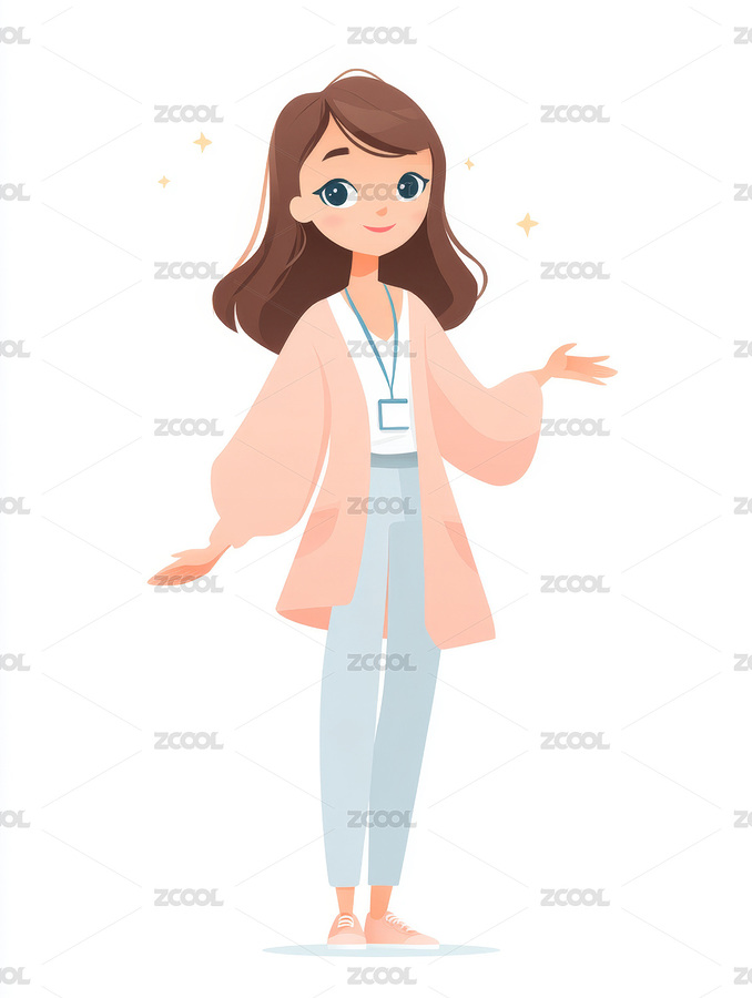 欢迎手势的年轻女性（主预览-10025143） - 未分类 - 站酷设计师给我一杯冰阔落原创素材 - 站酷ZCOOL