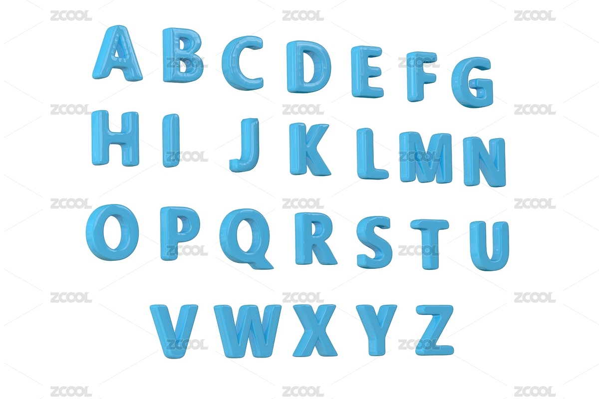 卡通風(fēng)格的三維立體的英文26個(gè)字母字母表，白底摳圖素材（主預(yù)覽-8903158） - 未分類(lèi) - 站酷設(shè)計(jì)師jivacore原創(chuàng)素材 - 站酷ZCOOL