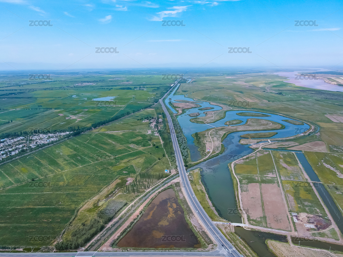 航拍宁夏银川黄河平原风光（主预览-9069093） - 未分类 - 站酷设计师西北蹦迪的狗熊原创素材 - 站酷ZCOOL