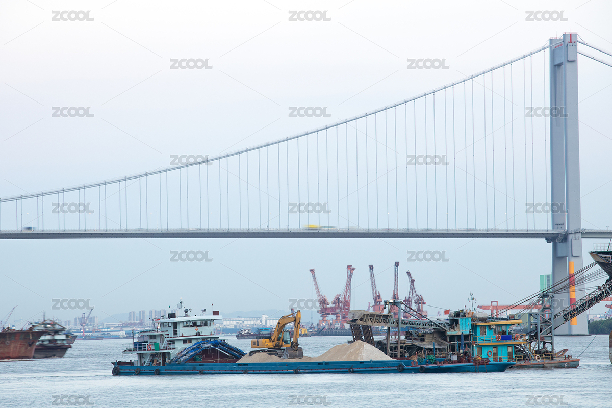 在江上作業(yè)的大型采砂運砂船只（主預(yù)覽-2102474） - 未分類 - 站酷設(shè)計師Sam_Tse原創(chuàng)素材 - 站酷ZCOOL