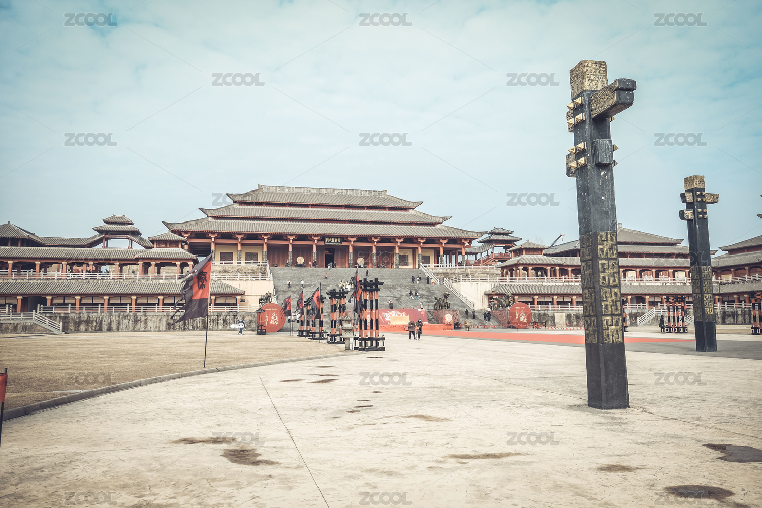 中国浙江省金华市东阳市横店秦王宫影视城古建筑