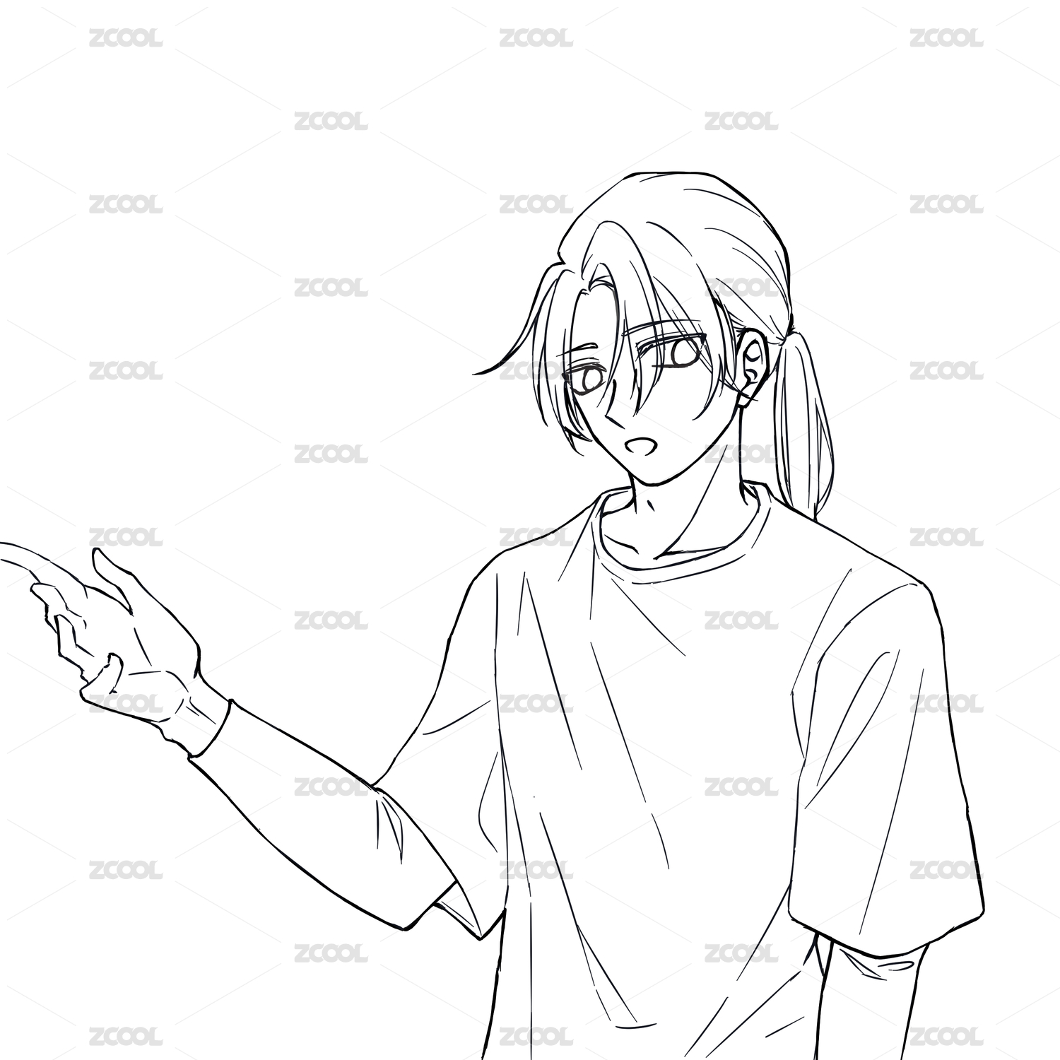 动漫男生线稿