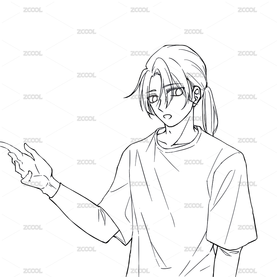 动漫男生线稿（主预览-2497236） - 未分类 - 站酷设计师鱼鱼君原创素材 - 站酷ZCOOL