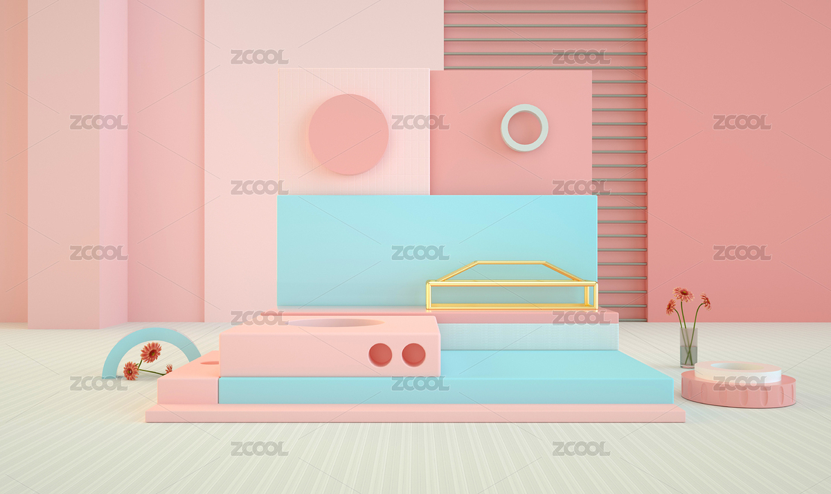 3D幾何體模型搭建的產(chǎn)品平臺(tái)，簡(jiǎn)約風(fēng)（主預(yù)覽-5287624） - 未分類 - 站酷設(shè)計(jì)師Adaer原創(chuàng)素材 - 站酷ZCOOL